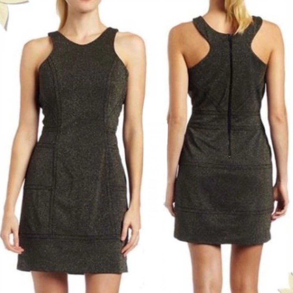 BCBGeneration Gold Glitter Mini Dress